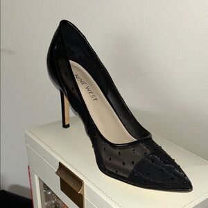 Nine West Black Mesh Heels